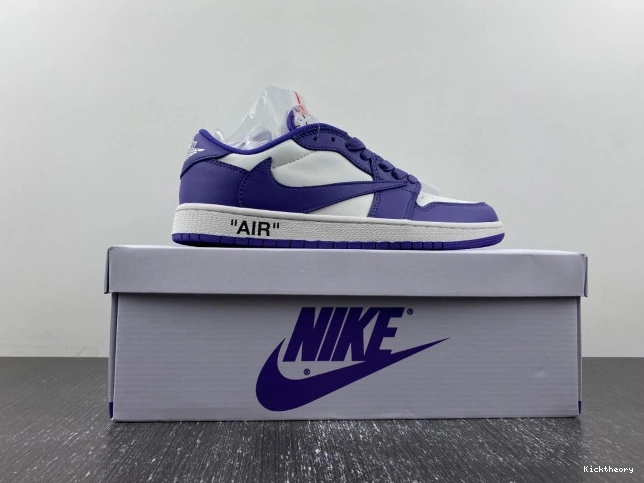 Kicktheory DM7890-386 X 1 TRAVIS SCOTT OFF-WHITE X CUSTOM JORDAN AIR 0810